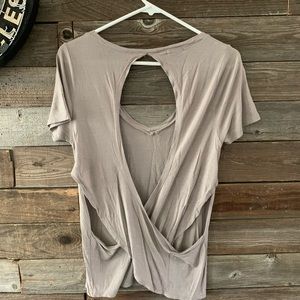 Open back V neck top
